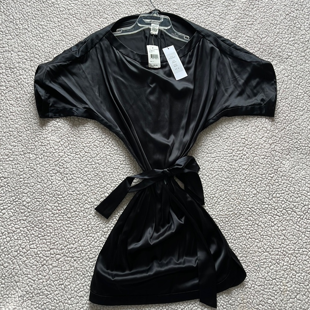 DVF black silk shift dress